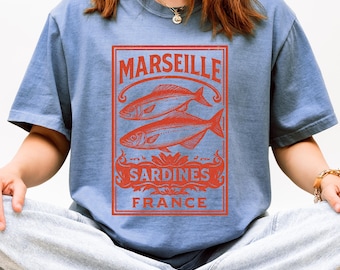 Marseille Sardines T-Shirt | Vintage French Coastal Graphic Tee