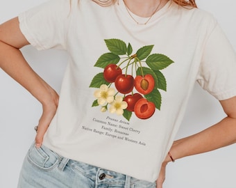 Cherry Botanical T-Shirt | Vintage Fruit Illustration Tee