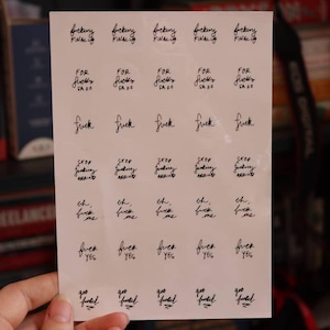 Angry Transparente 10 mm & 20 mm Swear Wort Dot Sticker Blätter