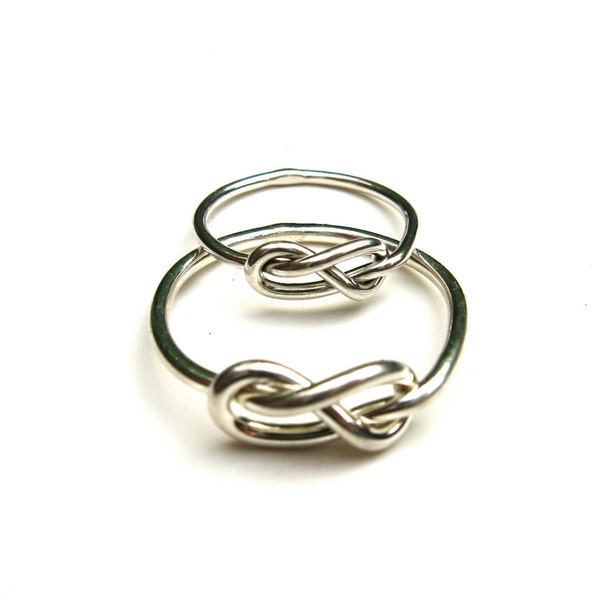 Infinity Love Knot Rings Sterling His and Hers Matching Rings