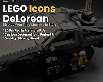 Lego DeLorean Time Machine Display Stand | Custom 3D Printed LEGO 10300
