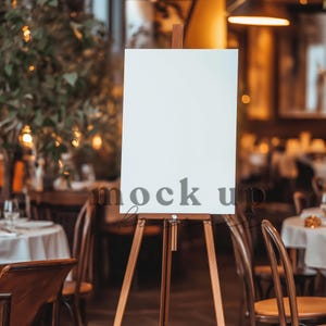 Restaurant Welcome Sign Mockup using PSD Smart Object, Alfresco Italian Reception Poster Mock up, Realistic Italian Bar Restaurant Sign