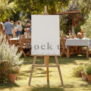 Höstbröllopsvälkomstskylt Mockup med PSD Smart Object, Thanksgiving-mottagningsaffisch (digital nedladdning)