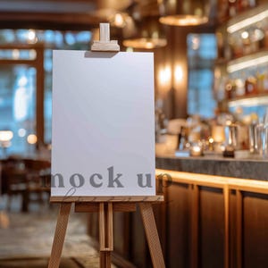 Restaurant Welcome Sign Mockup using PSD Smart Object, Alfresco Italian Reception Poster Mock up, Realistic Italian Bar Restaurant Sign