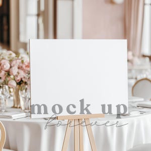 Hochzeit Willkommen Schild Mock up, PSD Smart Objekt, Frühling Pastell Themed Empfang Poster, Realistisches Restaurant Display, Baby Shower Party Dekor