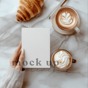 5 x 7 cafébrunch-uitnodiging mock-up met behulp van PSD, slim object, bruiloftsuitnodiging, mockup, realistische ansichtkaart, eenvoudige Photoshop-wenskaart