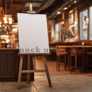 Restaurant Welcome Sign Mockup using PSD Smart Object, Alfresco Italian Reception Poster Mock up, Realistic Italian Bar Restaurant Sign