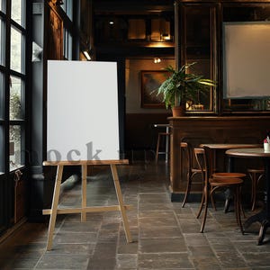 Wedding Welcome Sign Mockup using PSD Smart Object, Intimate Indoor Italian Reception Poster Mock up, Realistic Italian Restaurant Sign