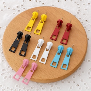 Enamel Zipper Earrings: Fun Colorful Jewelry