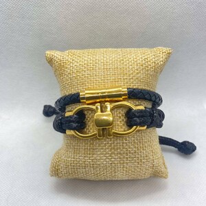 Pulseras artesanales con Piedras naturales, cuero y acero inoxidable