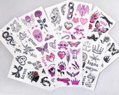 Vintage Floral Skull Temporary Tattoos: Waterproof Body Art Stickers
