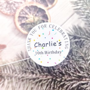 Custom Birthday Party Stickers,Kids&#39; Birthday Thank You Stickers, Invitations/Thank You Notes/Party Bags/Gift Seals, Custom Labels for Gifts