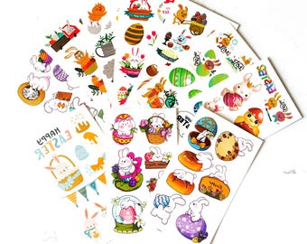 Tatuaggi Temporanei Per Bambini A Tema Pasqua – Coniglietti, Uova E Pulcini, Ideali Per Cestini E Uova Di Pasqua - 3