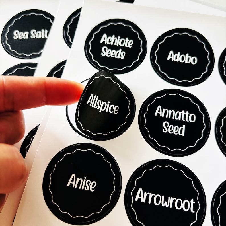144 Spice Jar Labels: Chalkboard Stickers, Preprinted & Blank - Etsy