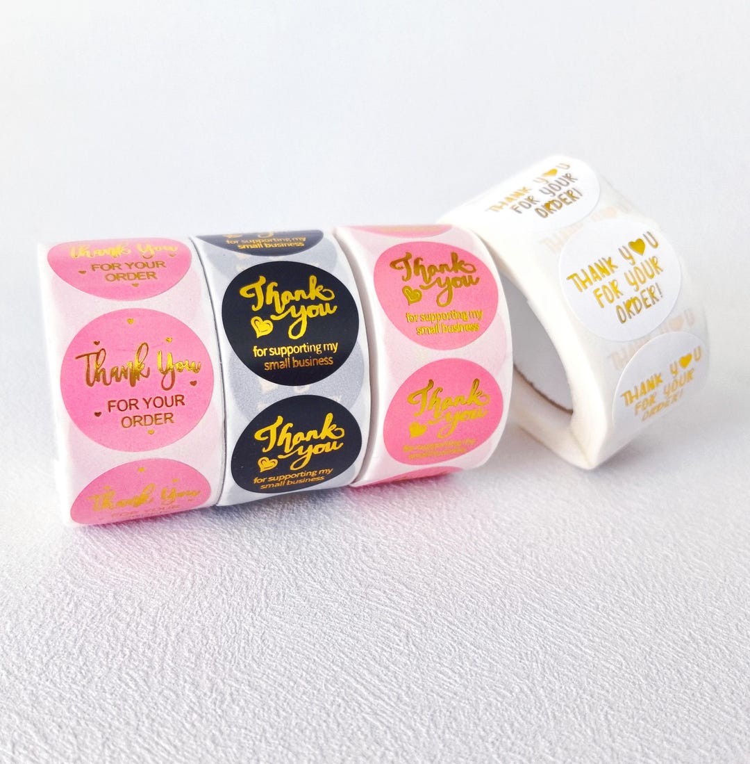 Gold Foil Thank You Stickers: Small Business Packaging Labels - Etsy