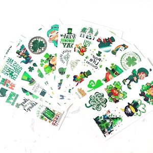 Fun St. Patrick&#39;s Day tattoos - cartoon style.Waterproof, durable.Essential for St.Patrick&#39;s Day parties.Various festive patterns available.