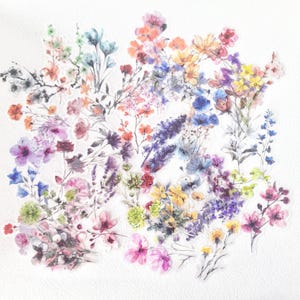 Pacote de adesivos para planejador floral, conjunto de 50 elementos decorativos vintage exclusivos, para scrapbooking, diários, planejadores, criação de cartões, romântico, pôr do sol