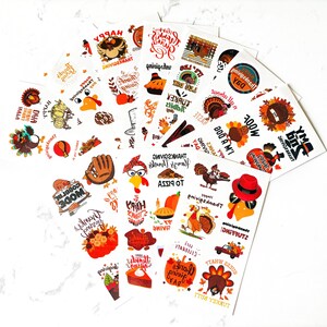 Warm Autumn Thanksgiving Temporary Tattoos–Healing cartoon style,waterproof&long-lasting.Add warmth to fall outings,family events,and more.