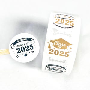 Stickers Graduation 2025 - Estampés à chaud, peints à la main de manière créative, durables. Parfait pour les fêtes de finissants, les souvenirs et les ambiances de célébration personnalisées.