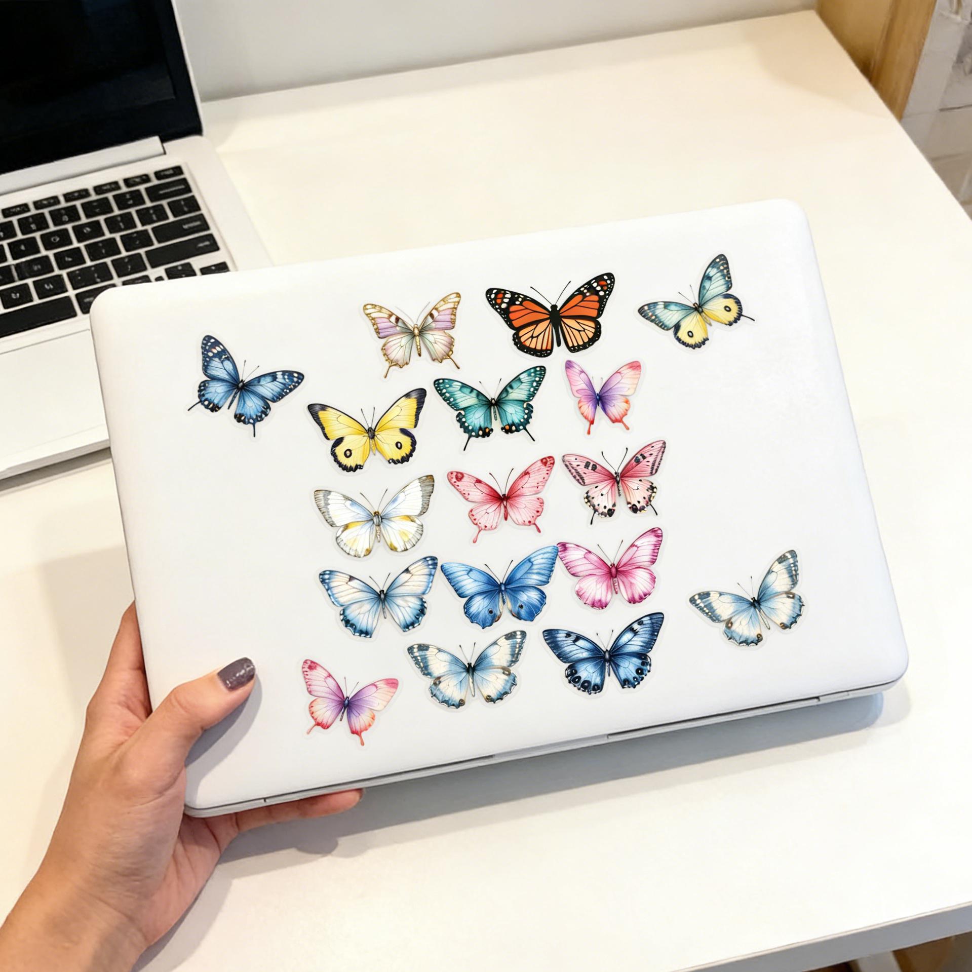 Butterfly Sticker Set, 50 PCS PET Waterproof DIY Stickers, Realistic ...