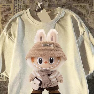 T-shirt à manches courtes cartoon tendance - Tops amusants pour garçons - Oversize ample - Style urbain