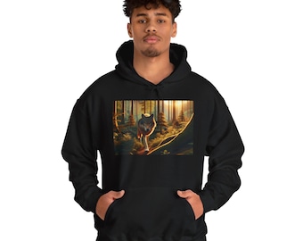 Lobo Wolf Hoodie, Wilderness Wildlife Sweatshirt, Natur Animal Print Pullover, Waldgeist Pullover, Kleidung für den Schutz der wild lebenden Tiere