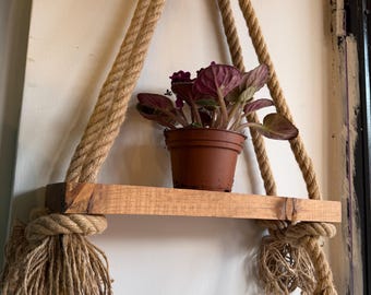 Wooden wall shelf, original wooden shelf wall decoration.