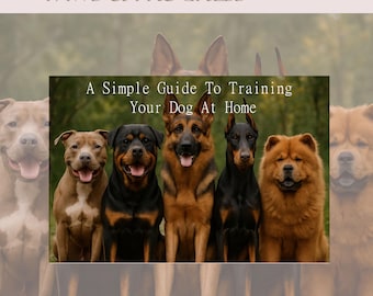 E-bok för hundträning för nybörjare, guide till lydnad för valpar och vuxna hundar hemma, bonusguide för hundraser, beteende och temperament i PDF-format