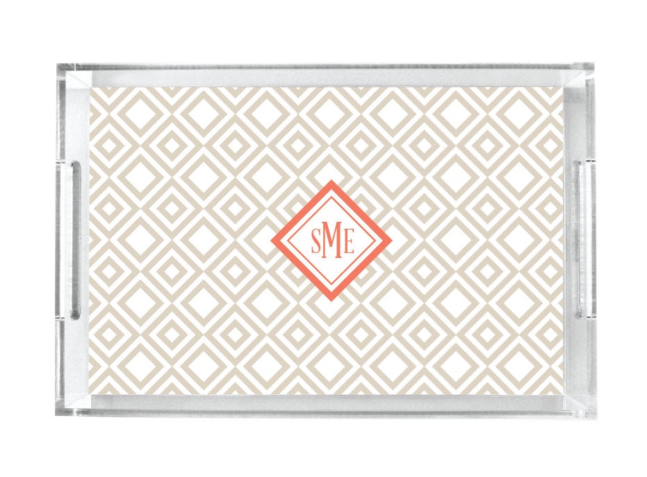 Personalized Lucite Tray Monogram Acrylic Tray Serving Tray Etsy