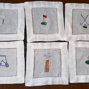 Gepersonaliseerde golfservetten set van 6 inch