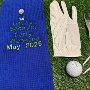 Besticktes personalisiertes Mikrofaser-Golftuch - Ball on Tee