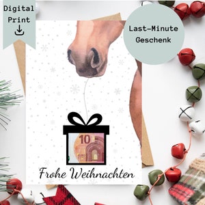 Last Minute Weihnachtsgeschenk | Pferdemotiv Geldgeschenk | Geschenkideen für Pferdemenschen | Sofortdownload Weihnachtsgeschenk