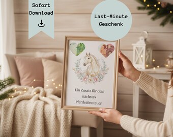 Horse-themed gift – “An extra for your next equestrian adventure” | Horse gift | Rider gift | Printable money gift