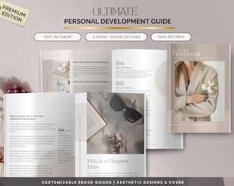 Personal Development Guide, Canva Ebook Template (Digital Download)