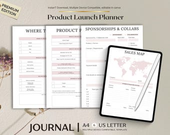 Product Launch Planner | Marketing Campaign & Content Strategy Tracker for Small Business and Digital Products