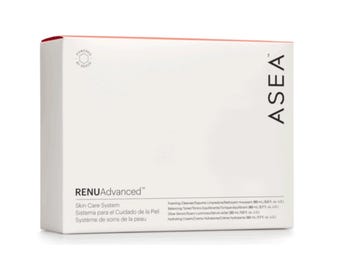 ASEA RENU Hautpflegesystem | Anti-Aging-Hautpflege-Set | Feuchtigkeitscreme, Glow Serum, Gesichtswasser & Reiniger | Geschenk für Frauen Männer