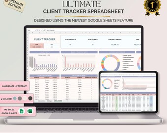 Client Tracker Spreadsheet | Google Sheets CRM Template (Digital Download)