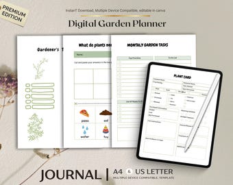 Digital Garden Planner | Vegetable Journal, Planting Tracker (Digital Download)