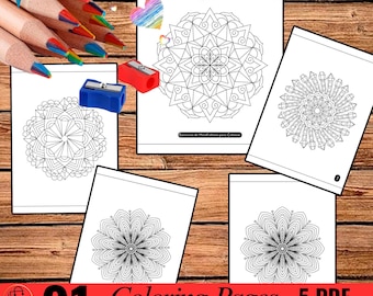 Mandala Coloring book, PDF Books, children Coloring Book, Printable Mandalas, coloring book