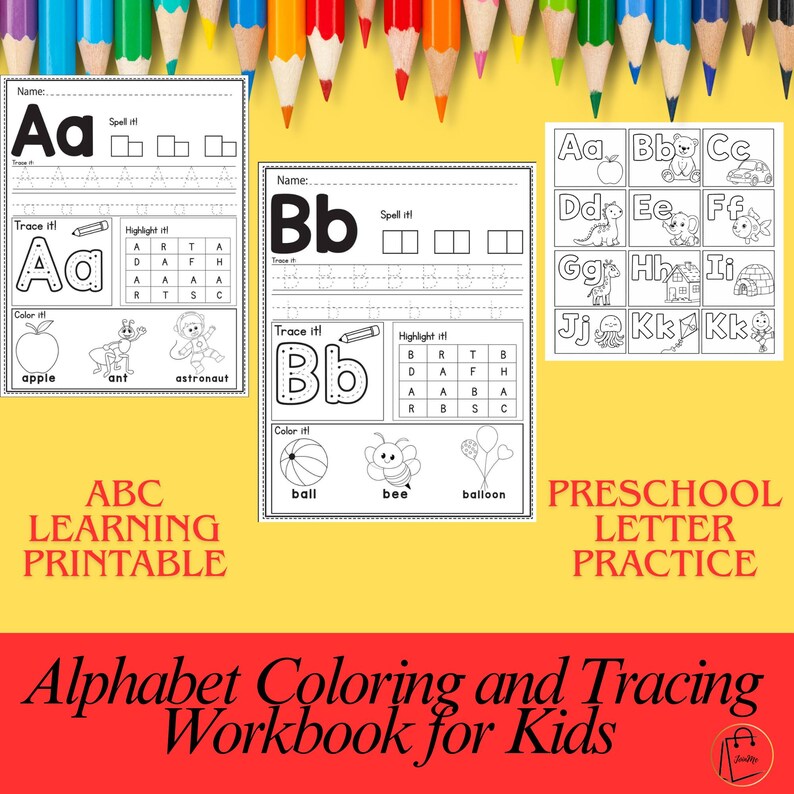 Alphabet Coloring and Tracing Workbook for Kids,abc Learning Printable ...