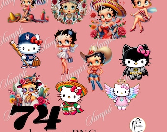 Cute Character & Butterfly PNG Bundle,High-Quality Digital Clipart, Kawaii Kitty, Bow Girl, Butterfly Designs, Instant Download