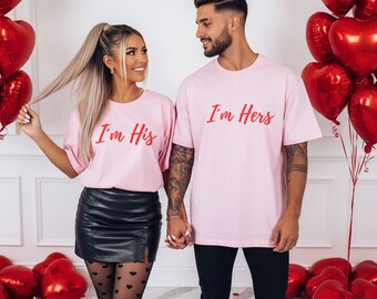 Matching shirt, I’m His & I’m Hers Matching Couple Shirts, Valentine’s Day Couple T-Shirts, Romantic Gift for Him and Her, sans valentin,