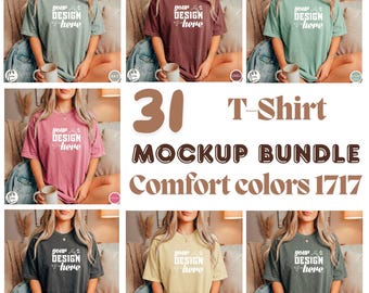 Comfort Colors 1717 T-Shirt Mockup Bundle, comfort color mockups, Digital Download, t-shirt mockup comfort color 1717