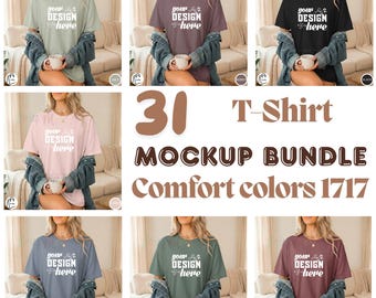 Comfort Colors 1717 T-Shirt Mockup Bundle, comfort color mockups, Digital Download, t-shirt mockup comfort color 1717
