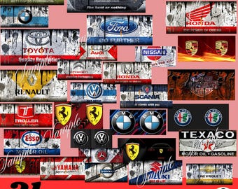 Digital Template for Sublimation, Car Themed Mug Wrap Bundle, 31 High Quality Designs for 15 oz Sublimation Mugs | Digital Download PNG