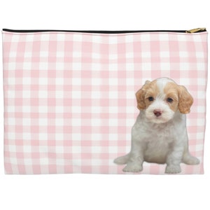 Pet Photo Accessory Pouch - Customized Toiletry Bag with Preppy Design, Cute Gift for Pet Lovers, Travel Organizer, Makeup Bag, Zipper Pouch
