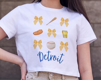 Detroit Baseball Crop Top: Girly Game Day Shirt