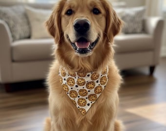 Chocolate Chip Cookie Dog Bandana | Over the Collar, Foodie Pet Scarf