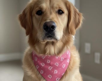 Pink Pig Dog Bandana | Over the Collar Cotton Scarf