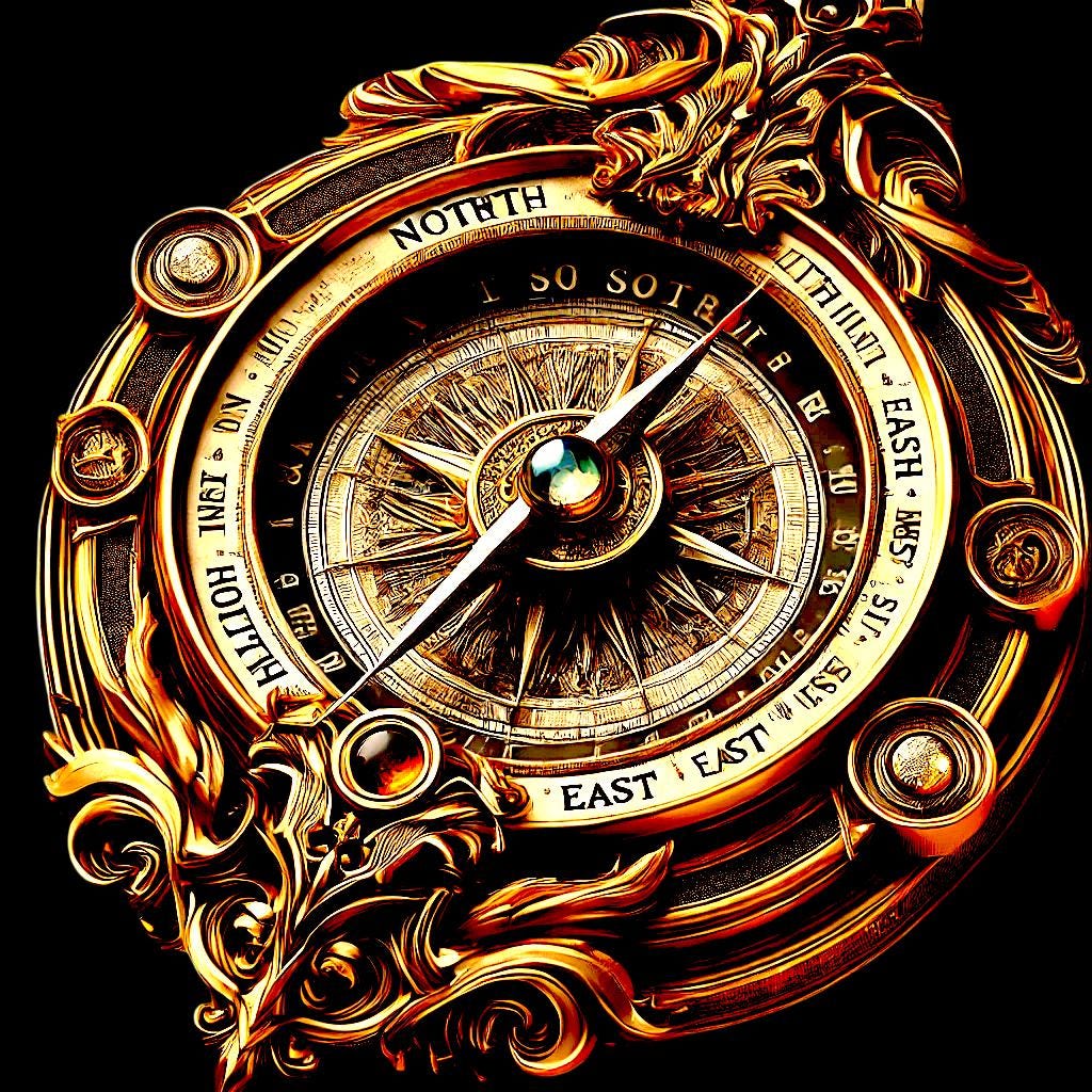 Unique Digital Compass Design – Directional Print - Etsy